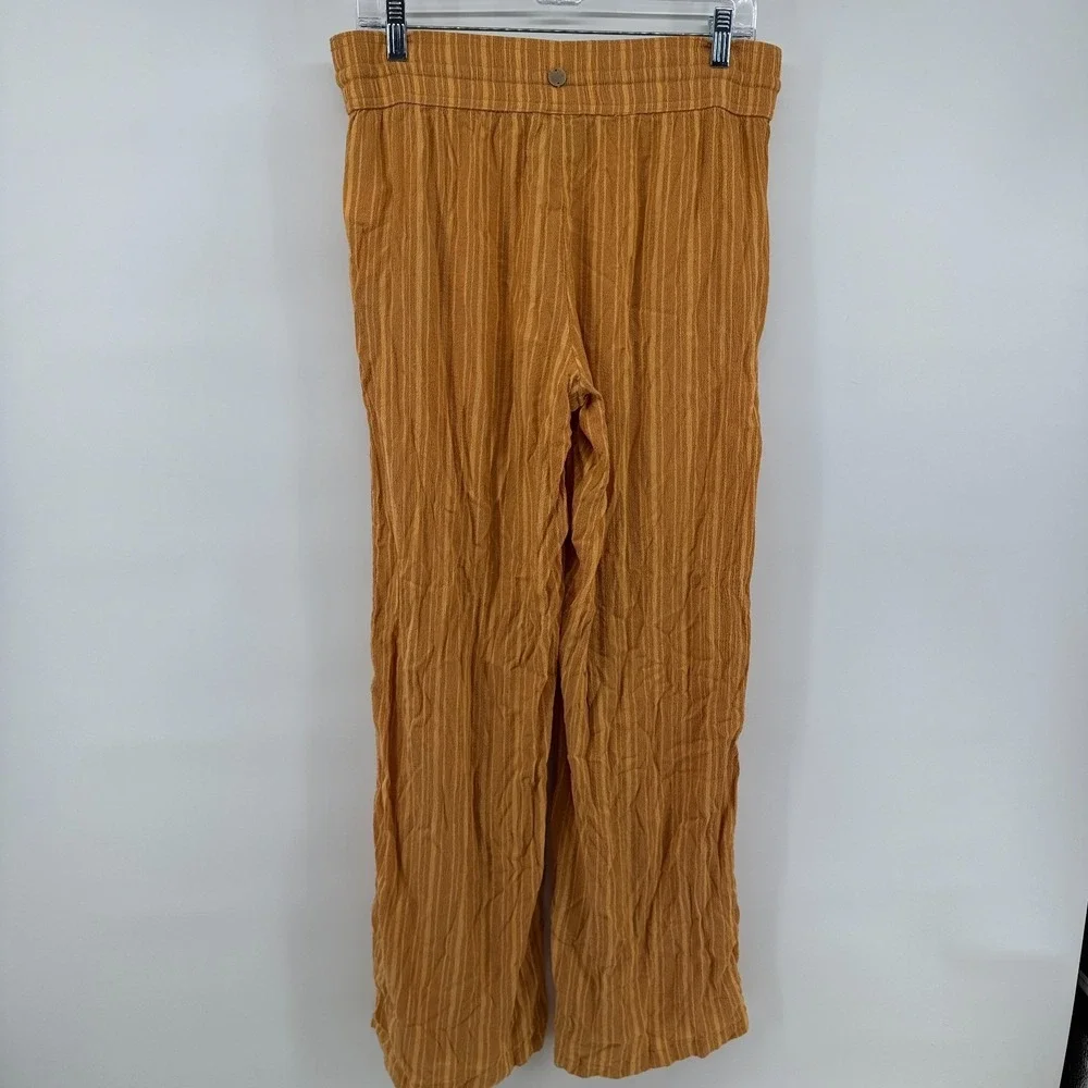 PrAna Fernie Beach Pants Womens Medium Brown Striped Tencel Modal Wide Leg - Picture 10 of 13